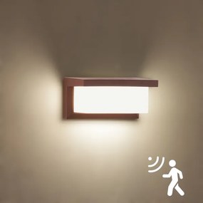 Brilagi - LED vonkajšie nástenné svietidlo so senzorom BRICKY LED/12W/230V hnedé IP54