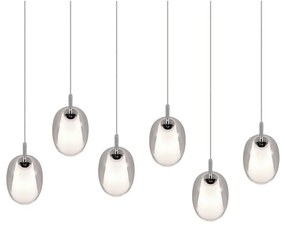 Závesné svietidlo v striebornej farbe so skleneným tienidlom Barret – Trio Select