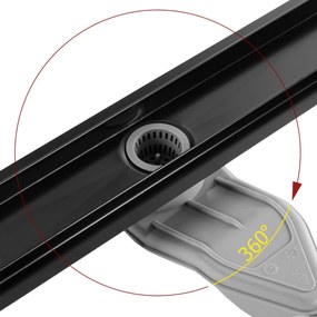 Rea NEOX Superflow, odtokový sprchový žľab 90 cm, čierna matná, REA-G7808