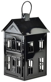 Kovová lucerna Roger 14,8x14,3x26,8 cm čierna