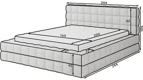 Béžová čalúnená dvojlôžková posteľ s úložným priestorom s roštom 160x200 cm Dizzle – ELTAP