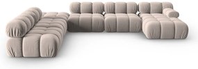 Svetlohnedá zamatová modulárna rohová pohovka (ľavý roh/do tvaru "U") Bellis – Micadoni
