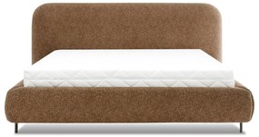 Okrovožltá čalúnená dvojlôžková posteľ s úložným priestorom s roštom 140x200 cm Pointt – ELTAP