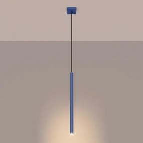 Sollux SL.2125 - Závesné svietidlo PASTELO na lanku 1xG9/8W/230V modrá