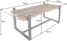 Dizajnový jedálenský stôl Shark II 220 cm teak