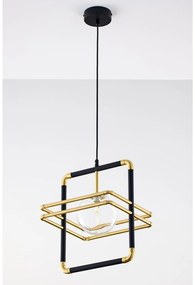 Jupiter 2028 - Luster na lanku FIORI 1xG9/10W/230V čierna/zlatá/číra