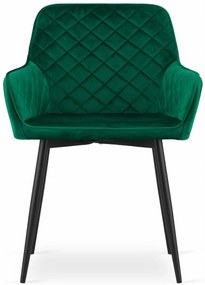 Vintino kreslo NOLA Velvet - smaragdovo zelena farba, nohy čierne - vintino.sk