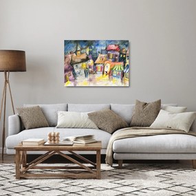 Sklenený obraz - Daždivý večer (70x50 cm)
