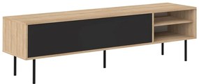 TV stolík v dekore duba v čierno-prírodnej farbe 165x40 cm Ampère – TemaHome