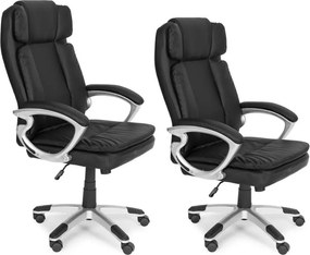 Otočná kancelárska stolička s dvojitým čalúnením a nastaviteľnou výškou, čierna