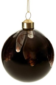 SKLENENÁ VIANOČNÁ BANKA NA STROMČEK SADA 4 KS (FI) 8 CM HNEDÁ