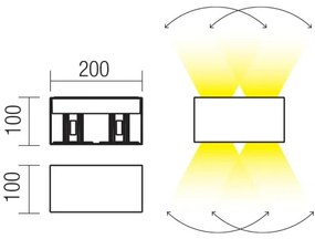 Redo 90302 - LED vonkajšie nástenné svietidlo VARY 4xLED/5W/230V IP54 antracit