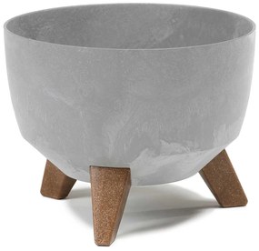 PLASTOVÝ KVETINÁČ ROSA ECO 18X29 CM IMITÁCIA BETÓNU SIVÁ