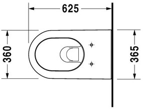 DURAVIT Darling New závesné WC s hlbokým splachovaním, 370 mm x 620 mm, s povrchom WonderGliss, 25440900001