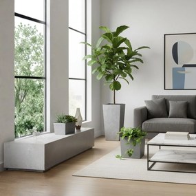 PLASTOVÝ KVETINÁČ PORTO 75X39,5X39,5 CM IMITÁCIA BETÓNU SIVÁ