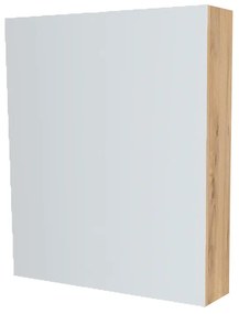 Mereo, Mereo Kúpeľňová zrkadlová skrinka 60 cm, galerka, 1x dvierka ľavá, Multidecor, Orech Pacifik prírodný, MER-CN798G61OPP2