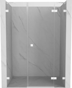 Mexen Lunar, pravé otočné sprchové dvere 135 cm, 8mm číre sklo, biely profil, 834S-135-050-20-00-P
