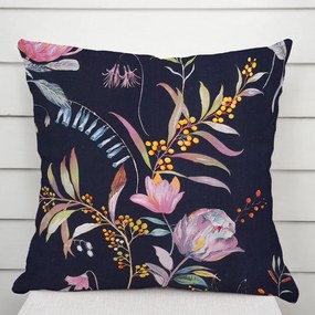 Biante Bavlnená obliečka na vankúš Sandra SA-427 Dúhové kvety na tmavo modrom 60 x 60 cm