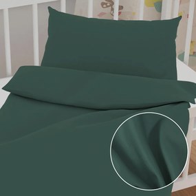 Biante Detské saténové posteľné obliečky do postieľky ST-018 Tmavé lesné zelené Do postieľky 100x135 a 40x60 cm