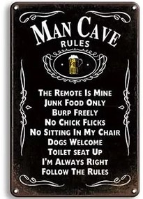 Ceduľa Man Cave Rules