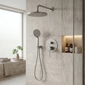 Rea Lungo Stripe, podomietková sprchová súprava + BOX, brúsená oceľ, REA-P9493