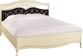 TARANKO Verona V-A/N 160 rustikálna manželská posteľ krém patyna / čierna
