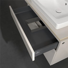 VILLEROY &amp; BOCH Legato závesná skrinka pod umývadlo (umývadlo v strede), 2 zásuvky, 800 x 500 x 550 mm, Soft Grey, B67900VK
