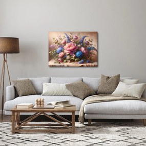 Obraz - Stôl plný kvetov (70x50 cm)