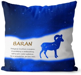 Vankúš Znamenie Baran (21.3. - 20.4.) - modrý (Veľkosť: 40 x 40 cm)