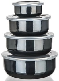 Banquet Súprava smaltovaných misiek METALLIC Black, 8 ks