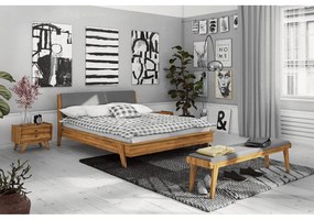 Lavica z dubového dreva so svetlosivým sedákom Retro - The Beds