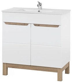 Umyvadlová skříňka Bali White I se zápustným umyvadlem 80 cm bílá/dub wotan