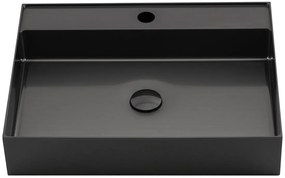 Sapho Sapho, AURUM nerezové nástenné umývadlo 55x42cm, vrátane výpuste, gun metal, AU102