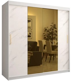 Skriňa Platinum T1 200 biely mramor/biely