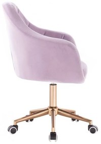 LuxuryForm DESIGN Kreslo ROMA VELUR na zlatej podstave s kolieskami - levanduľa