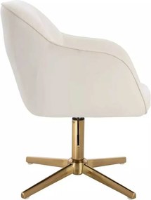 LuxuryForm DESIGN Stolička AVOLA VELUR na zlatom kríži - biela