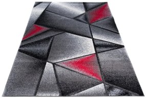 Koberec Sumatra J374C Shapes sivý, červený