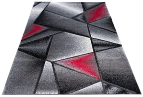 Koberec Sumatra J374C Shapes sivý, červený