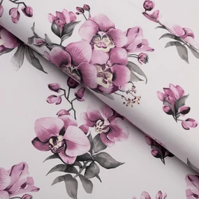 Biante Bavlnená obliečka na vankúš Sandra SA-623 Lila orchidey na bielom 40 x 60 cm