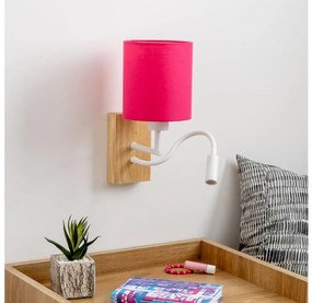 Brilagi - LED Nástenná lampa NUBILA WOOD 1xE27/25W/230V + LED/3W dub/ružová