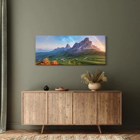 Obraz dúhy nad skaliskami (120x50 cm)