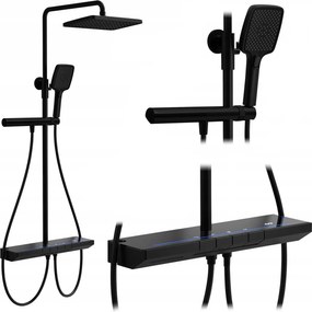 Rea Pedro, sprchový set s termostatom, čierna matná, REA-P0897