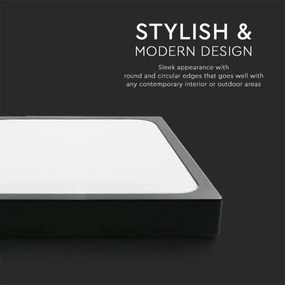 LED Kúpeľňové stropné svietidlo LED/30W/230V 4000K IP44 42x42 cm čierna