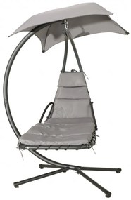 ModernHome Záhradné hojdacie kreslo sivé