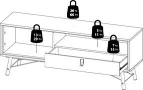 TV stolík v dekore duba v prírodnej farbe 150x60x40 cm Ry – Tvilum