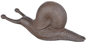 Záhradná liatinová figúrka Snail, 12,5x32 cm, hnedá