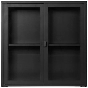 Čierna kovová závesná vitrína 80x80 cm Brisbane – House Nordic