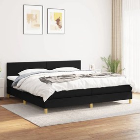 Boxspring posteľ s matracom čierna 200x200 cm látka 3140483