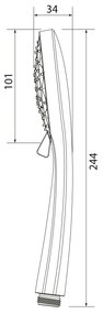 Sapho, Ručná masážná sprcha, 4 režimy, priemer 101mm, ABS/čierna mat, 1204-02B