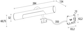 Sapho Sapho, ANDREA LED svietidlo, 5W, 284x32x134mm, bronz, E26717CI